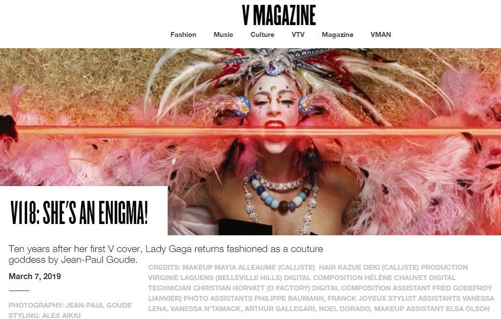 Noel Dorado and Lady Gaga V magazine